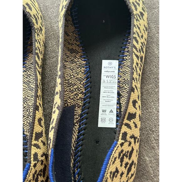 ROTHY'S Pointed Toe Ballet Flat Leopard Print RETIRED Like New Size 10.5 - Picture 8 of 12